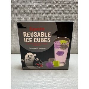 Square Reusable Ice Cubes 25 Count  Distilled Water‎ Filled